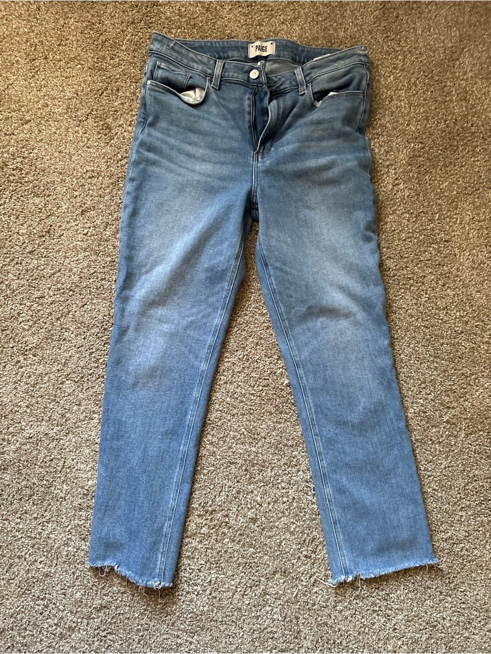 PAIGE Light Blue Stretch Mid-Rise Women's Jeans